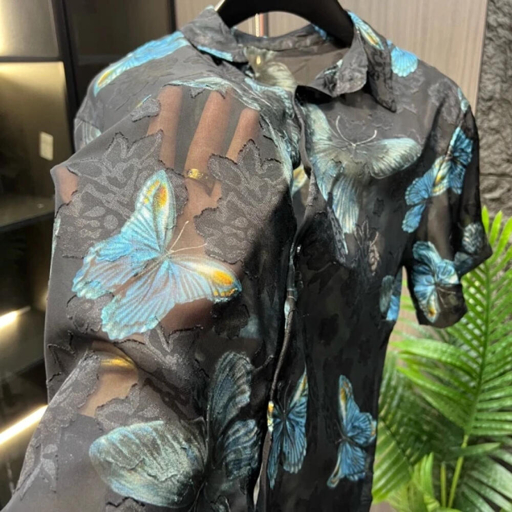 Lightweight Blue Butterfly Shirt