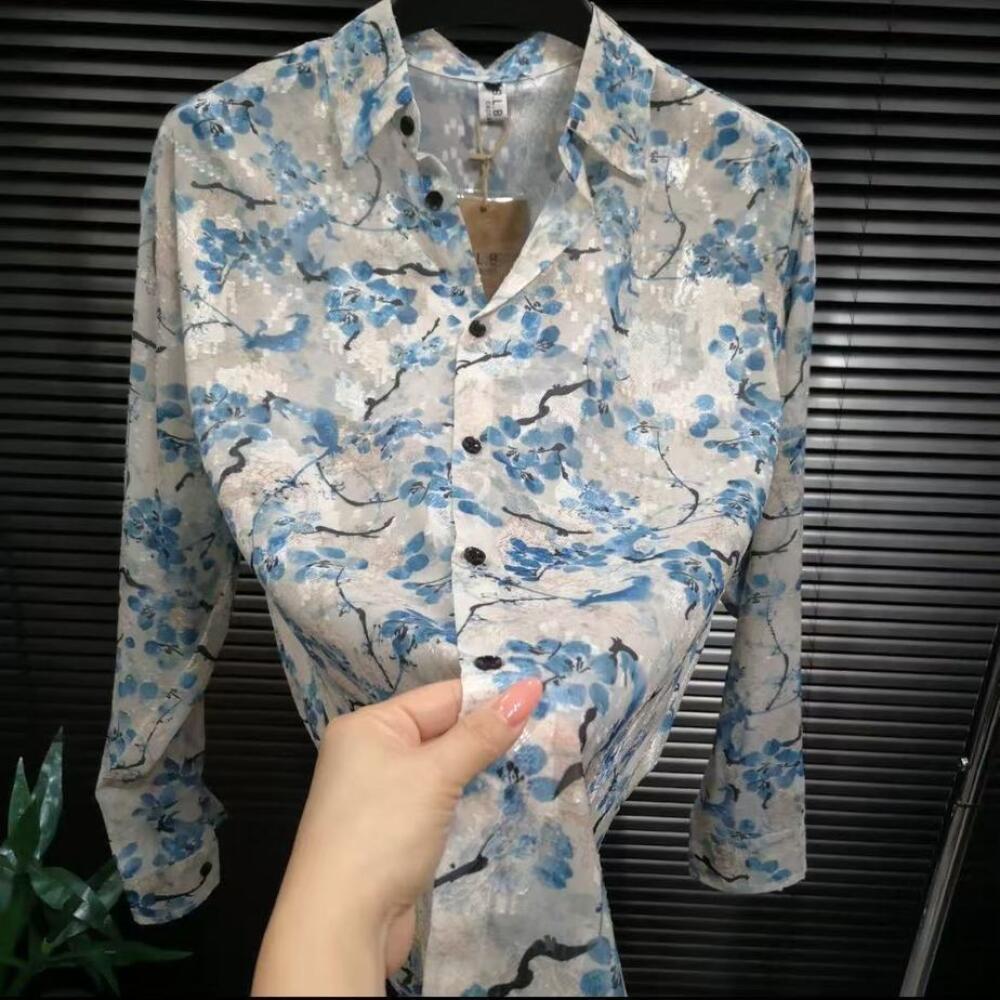 Branch Floral Sheer Shirt