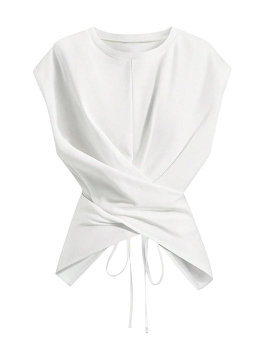 Tie-waist short sleeves