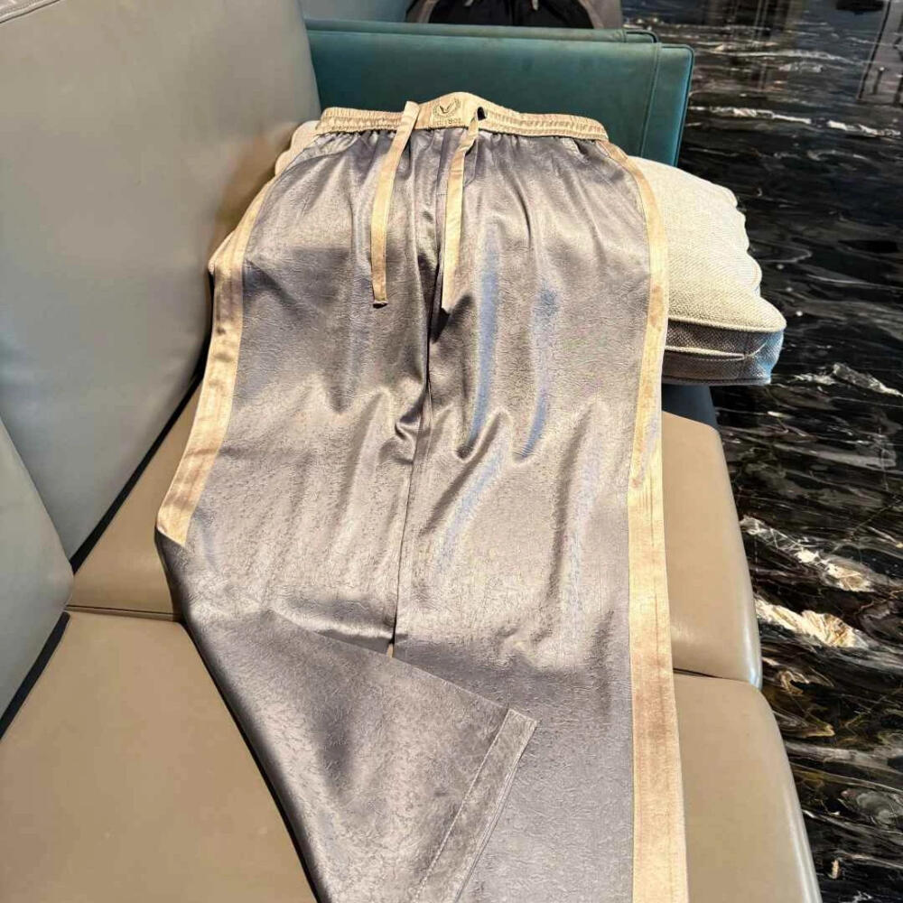 Subtle Pattern High-quality Acetate Casual Pants