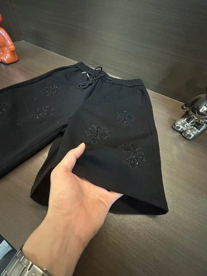 Cross Rhinestone Shorts