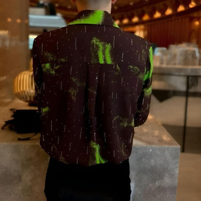 Green Aurora Rhinestone Shirt