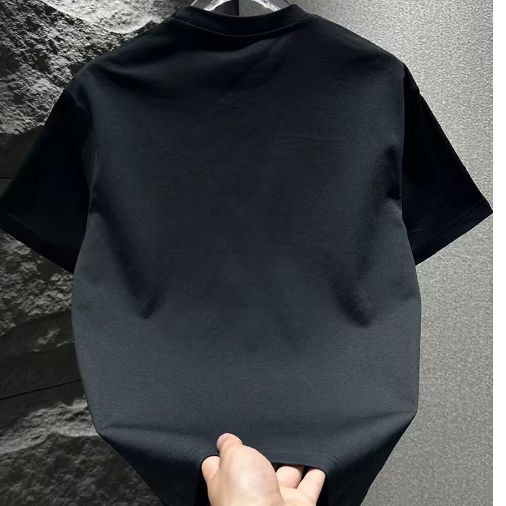 Letter Embroidery Crew Neck Short Sleeve