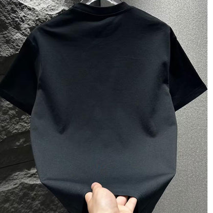Letter Embroidery Crew Neck Short Sleeve