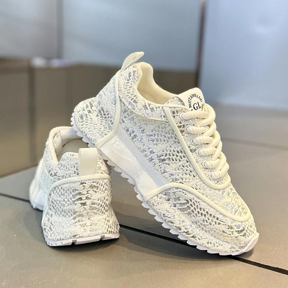 Cracked low-top soft-soled casual sneakers