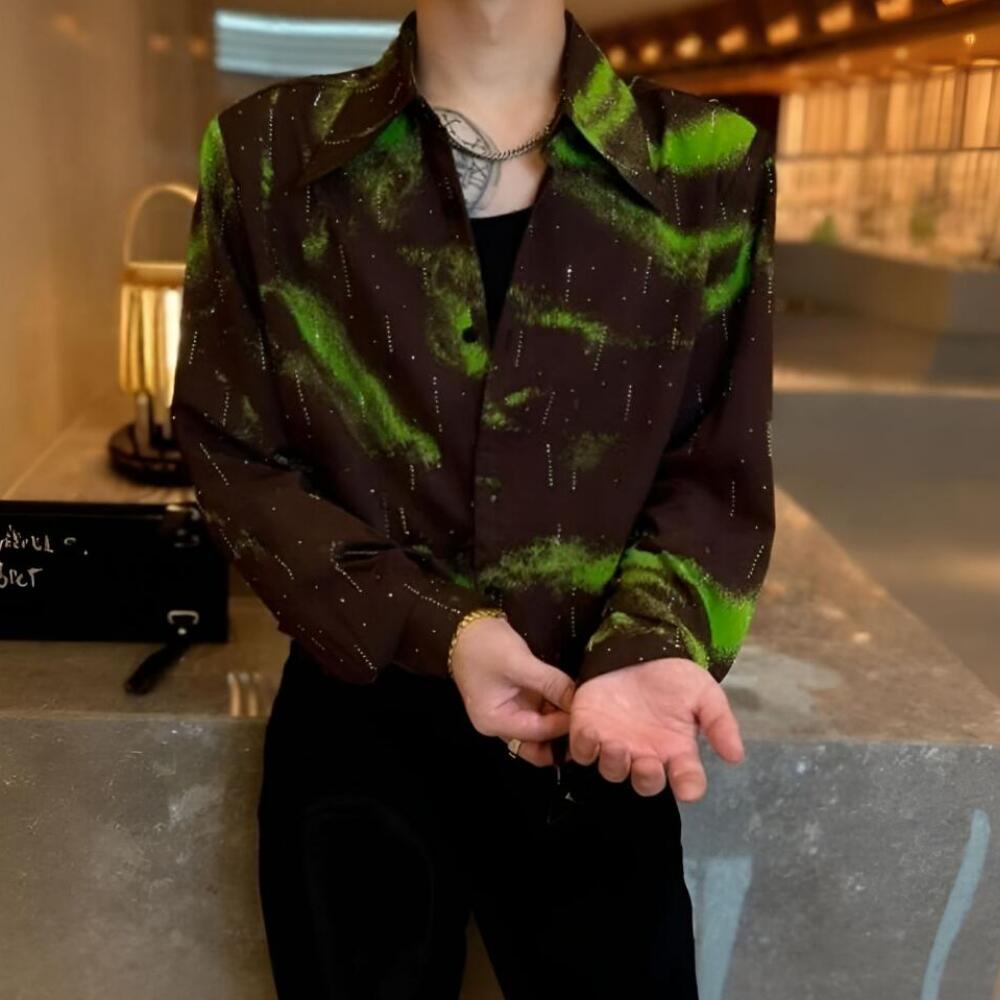Green Aurora Rhinestone Shirt