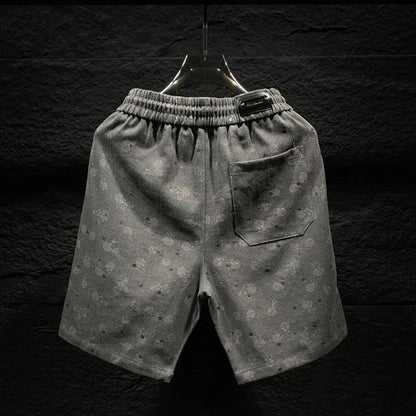 Vintage Ripped Floral Pattern Five-Point Shorts