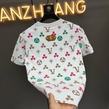 Clover Print Luxury Short Sleeve Shirt