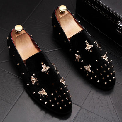 Bee Studded Loafers