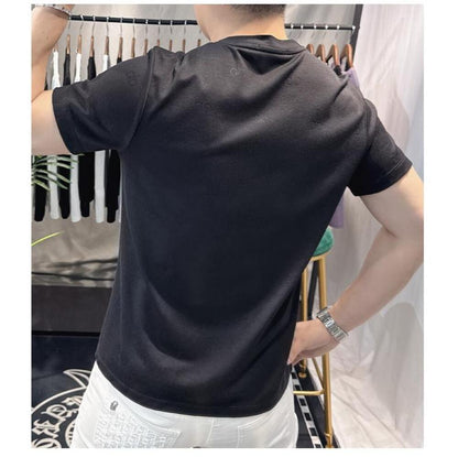 Solid Color Embossed T-Shirt