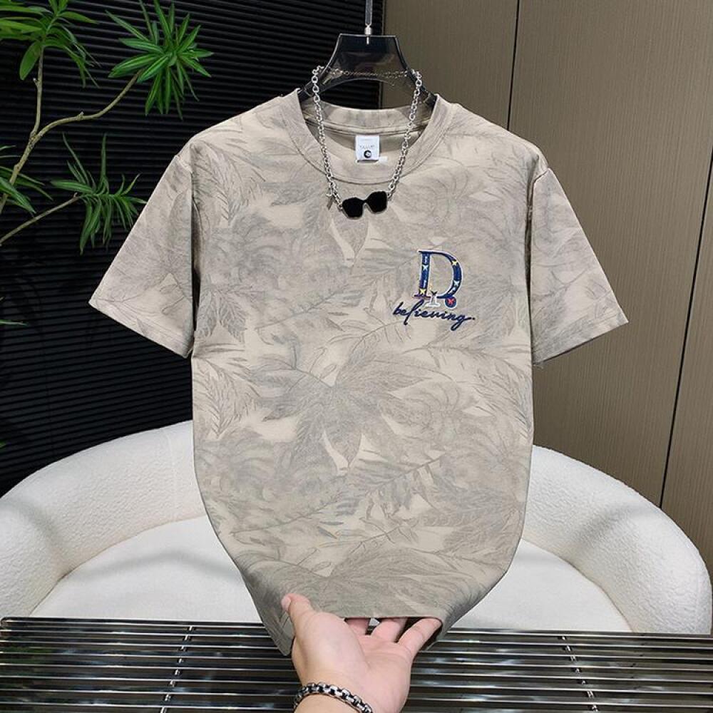 Butterfly Jacquard D Letter Embroidered T-Shirt