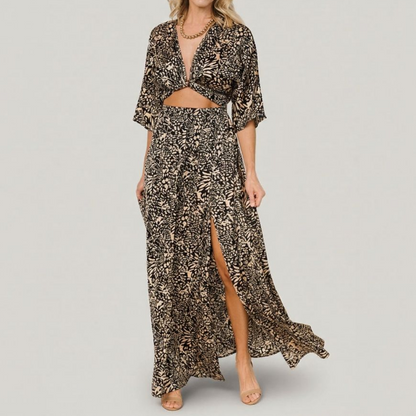 polka dot print maxi dress