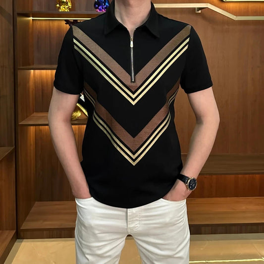 V-shaped Line Business Polo Shirt