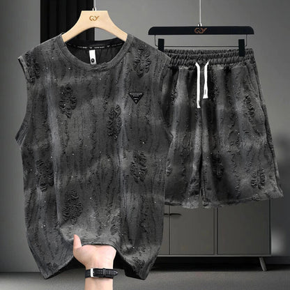 Vintage Ripped Vest And Shorts