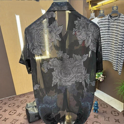 Floral Hollow Out Shirt