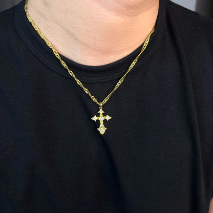 Exquisite Diamond-encrusted Cross Necklace