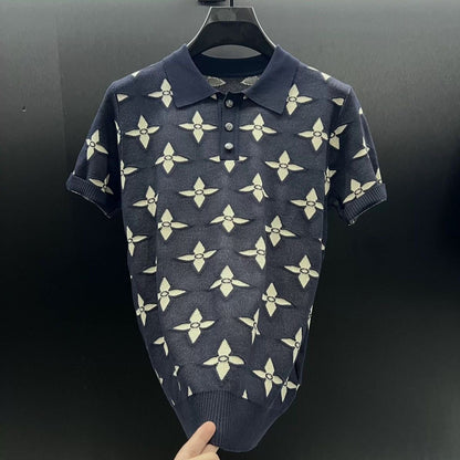 Stretch and breathable knit polo shirt