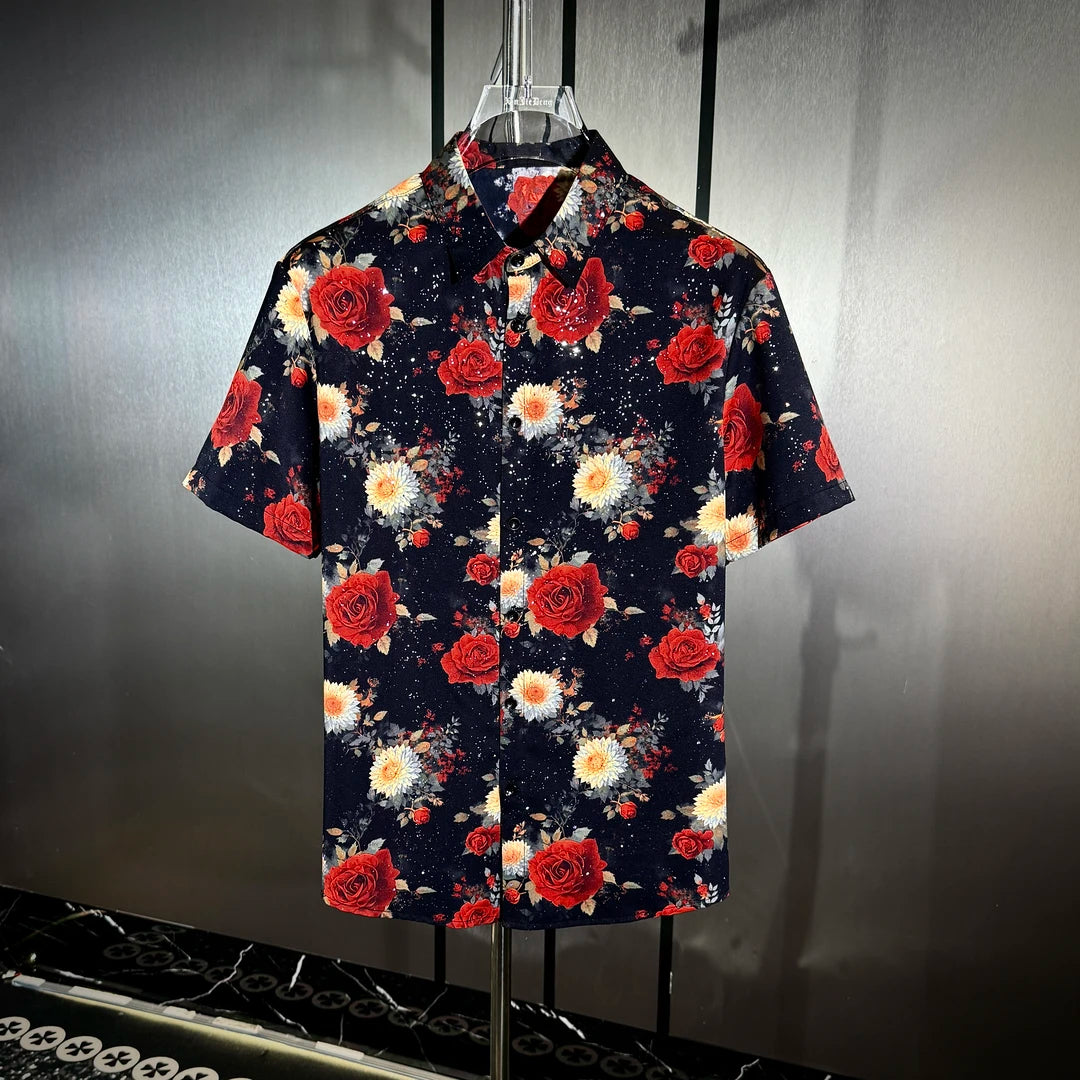 Red White Flower Tee