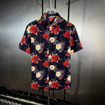 Red White Flower Tee