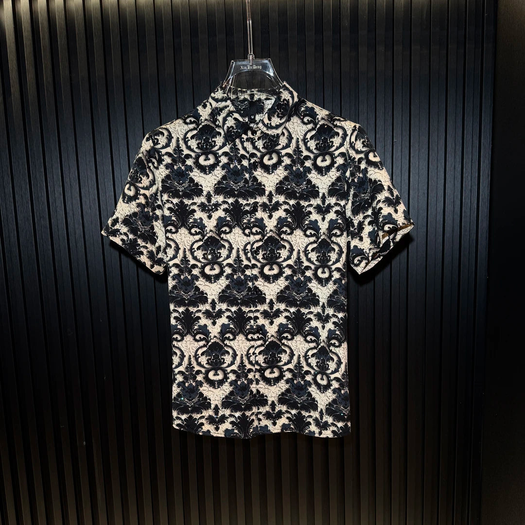 Baroque Ornate Pattern Button-Up