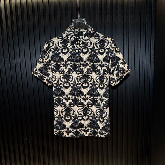 Baroque Ornate Pattern Button-Up