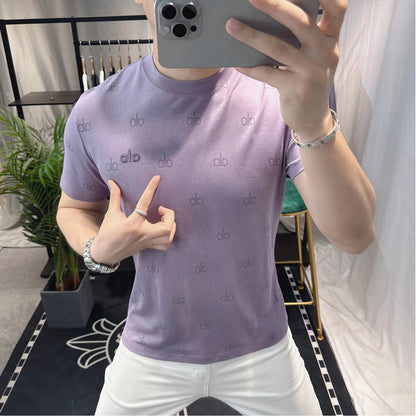 Solid Color Embossed T-Shirt