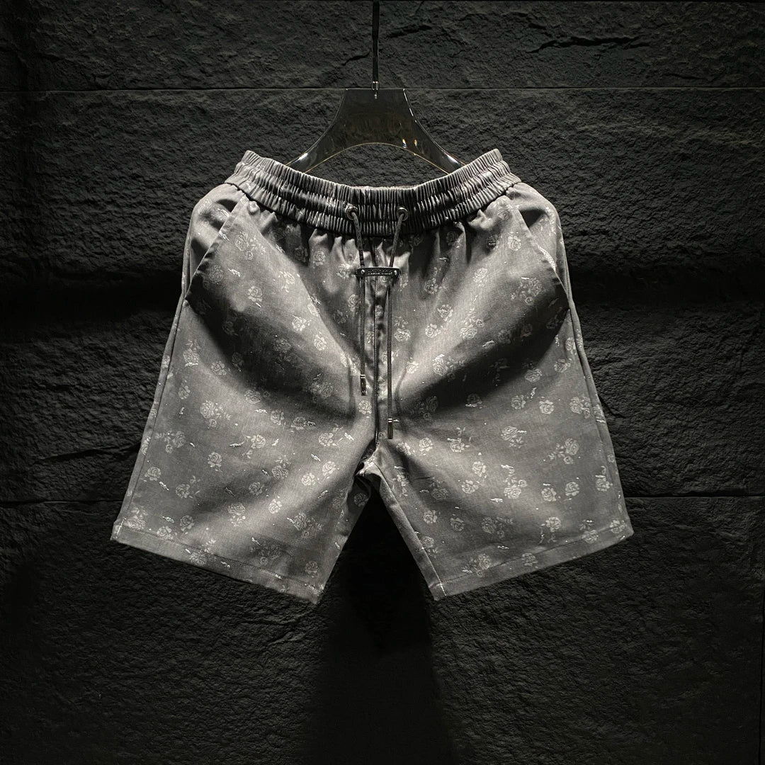 Floral Print Rhinestone Shorts