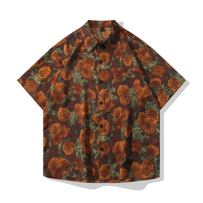 Brown Floral Print Shirt