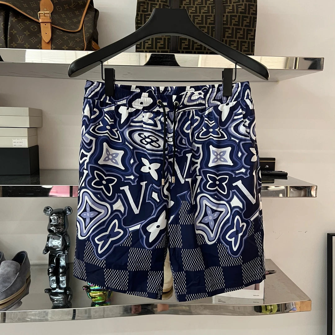 Square & Four-Leaf Clover Pattern Shorts