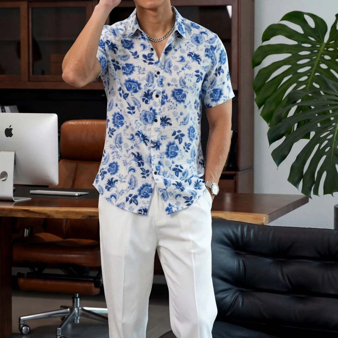 Blue And White Porcelain Style Shirt