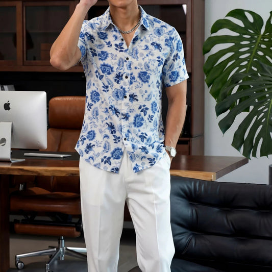 Blue And White Porcelain Style Shirt