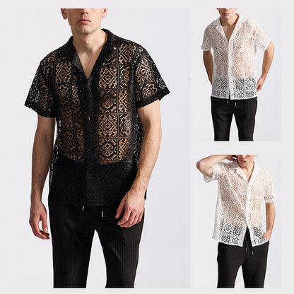 Hollow Out Pattern Casual Shirt