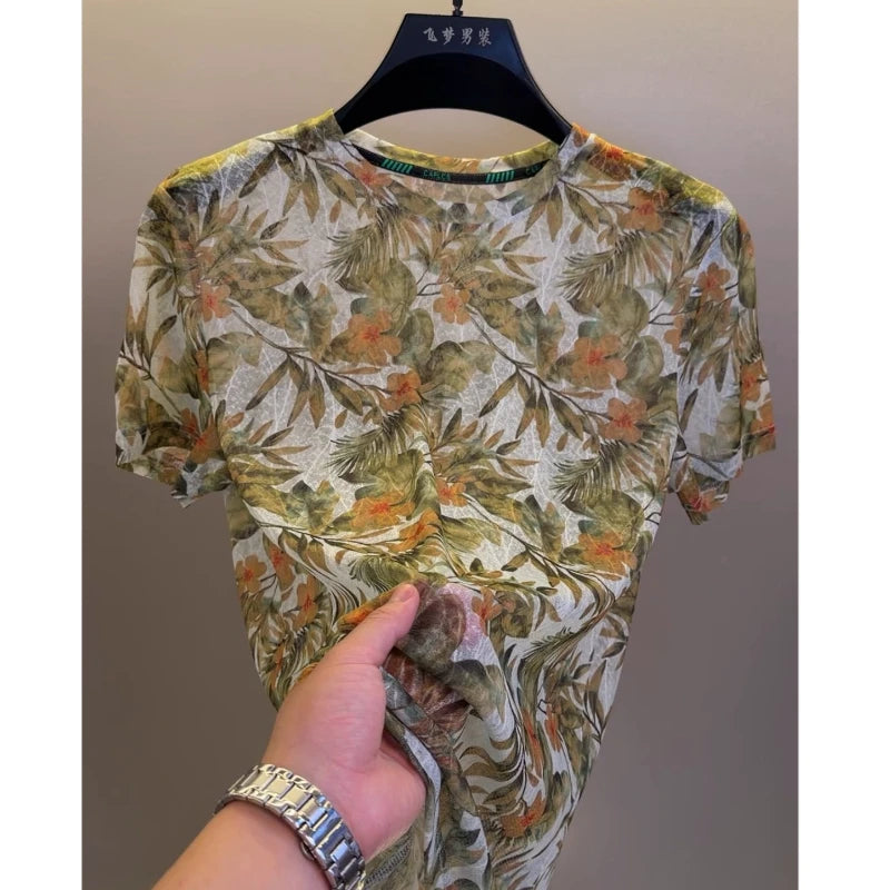 Sheer Breathable Flower T-shirt