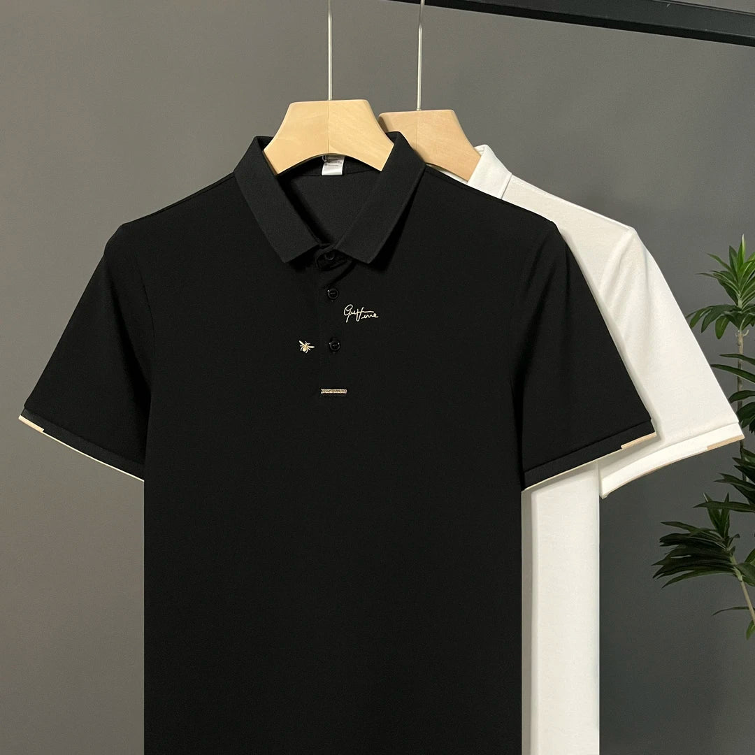 Bee Pattern Casual Polo Shirt