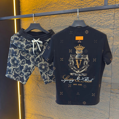 Luxury Four-Leaf Clover Crown Two-Piece Outfit