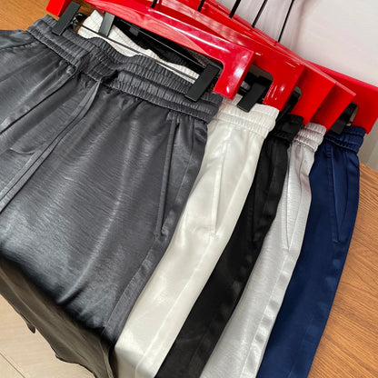 Solid Color High End Acetate Casual Pants