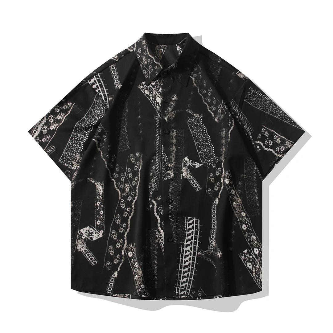 Black And White Floral Shirt