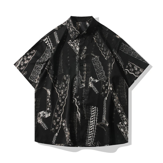 Black And White Floral Shirt