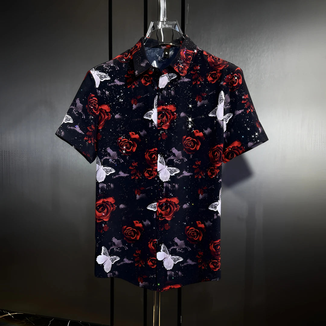 Butterfly & Rose Rhinestone Shirt