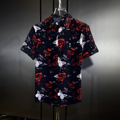 Butterfly & Rose Rhinestone Shirt