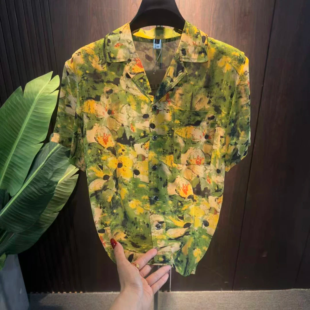 Yellow Floral Print Shirt