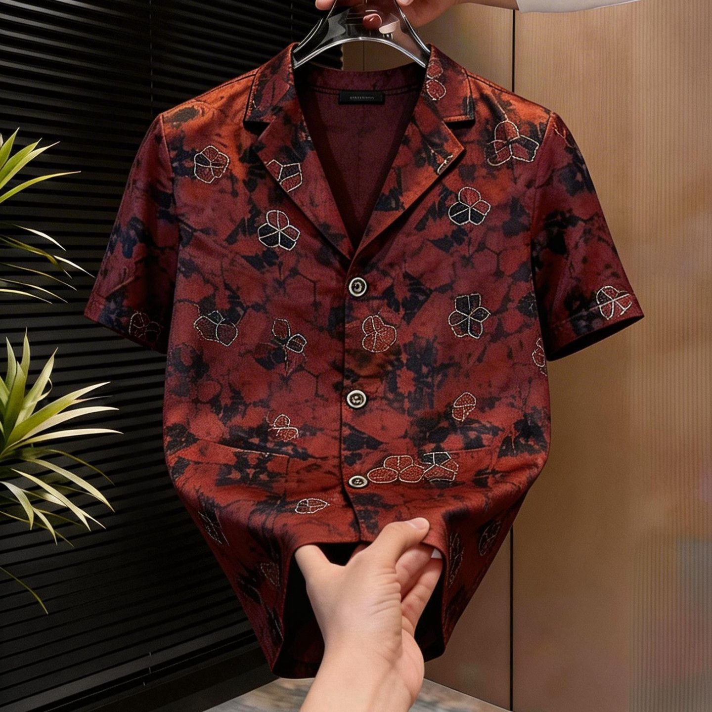 Red Vintage Pattern Shirt