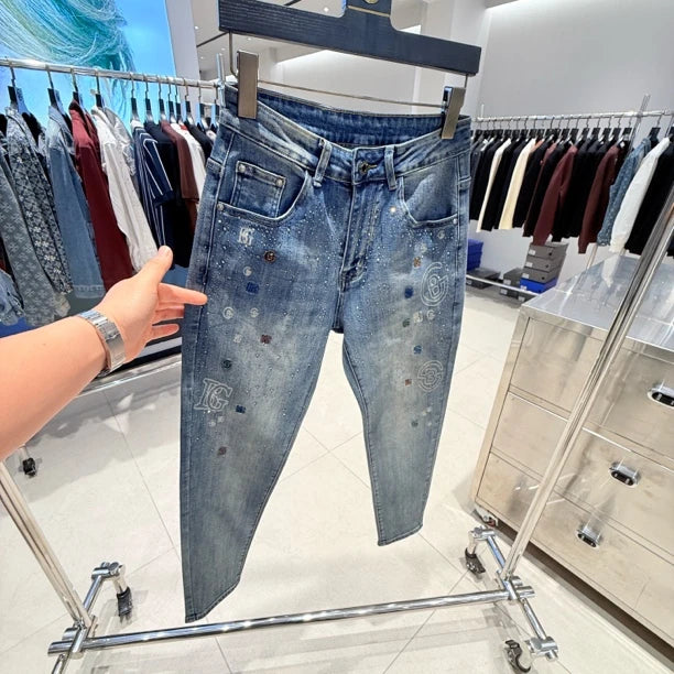 Light Luxury Rhinestone Jeans