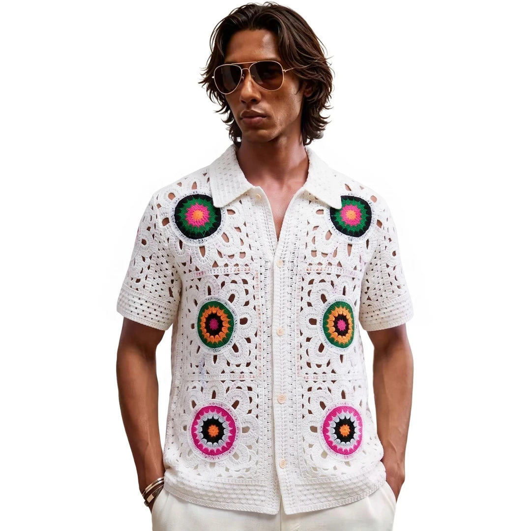 Handwoven Hollow Floral Shirt