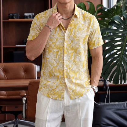 Yellow Base Luxury Casual Shirt