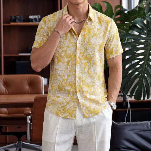 Yellow Base Luxury Casual Shirt