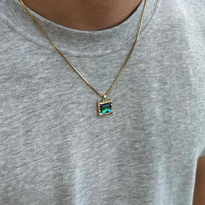 Natural Abalone Shell Inlaid Pendant