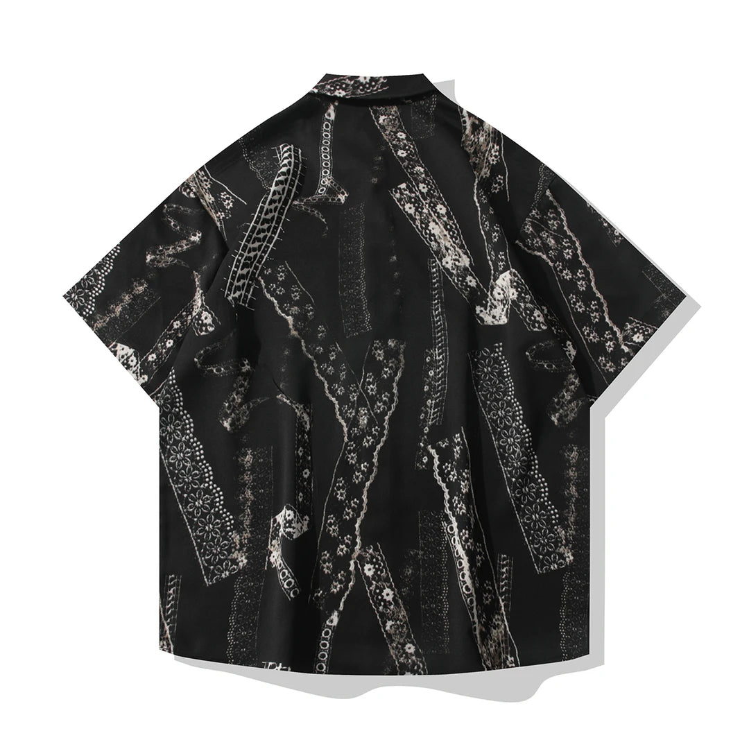 Black And White Floral Shirt