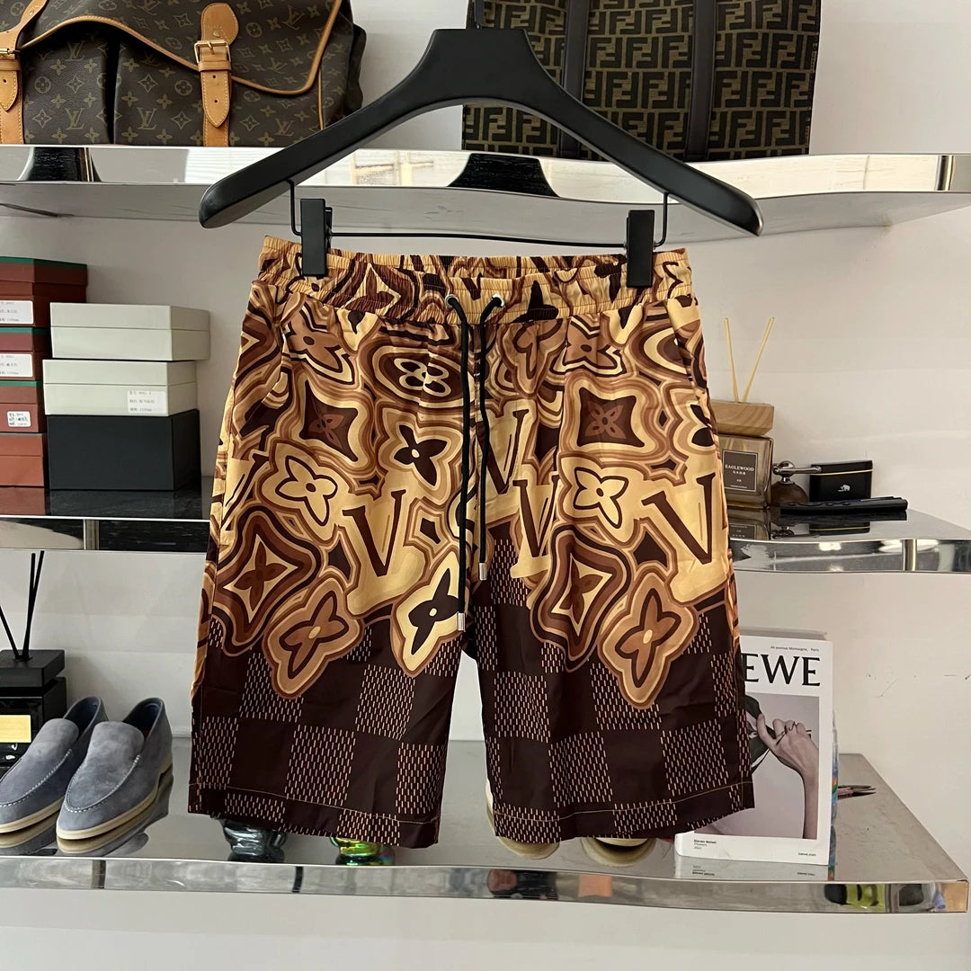 Square & Four-Leaf Clover Pattern Shorts
