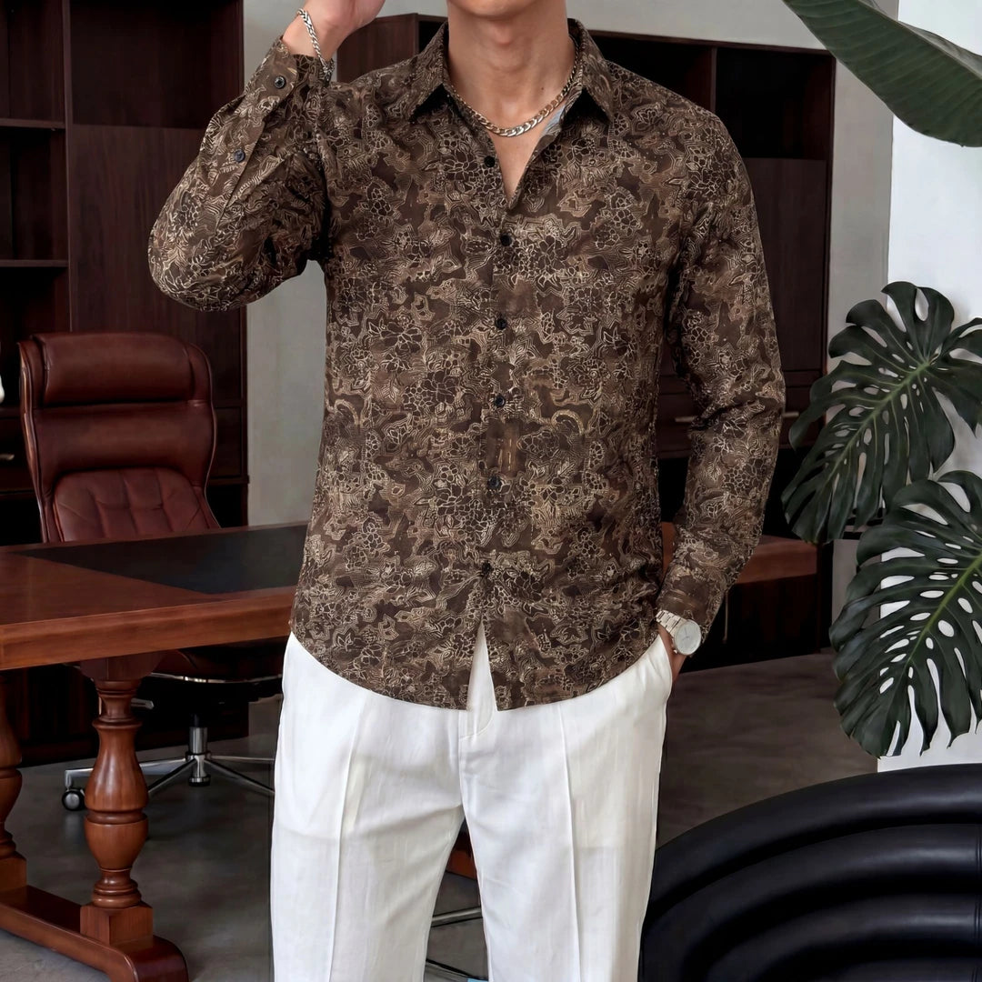 Premium Floral Emboss Texture Shirt